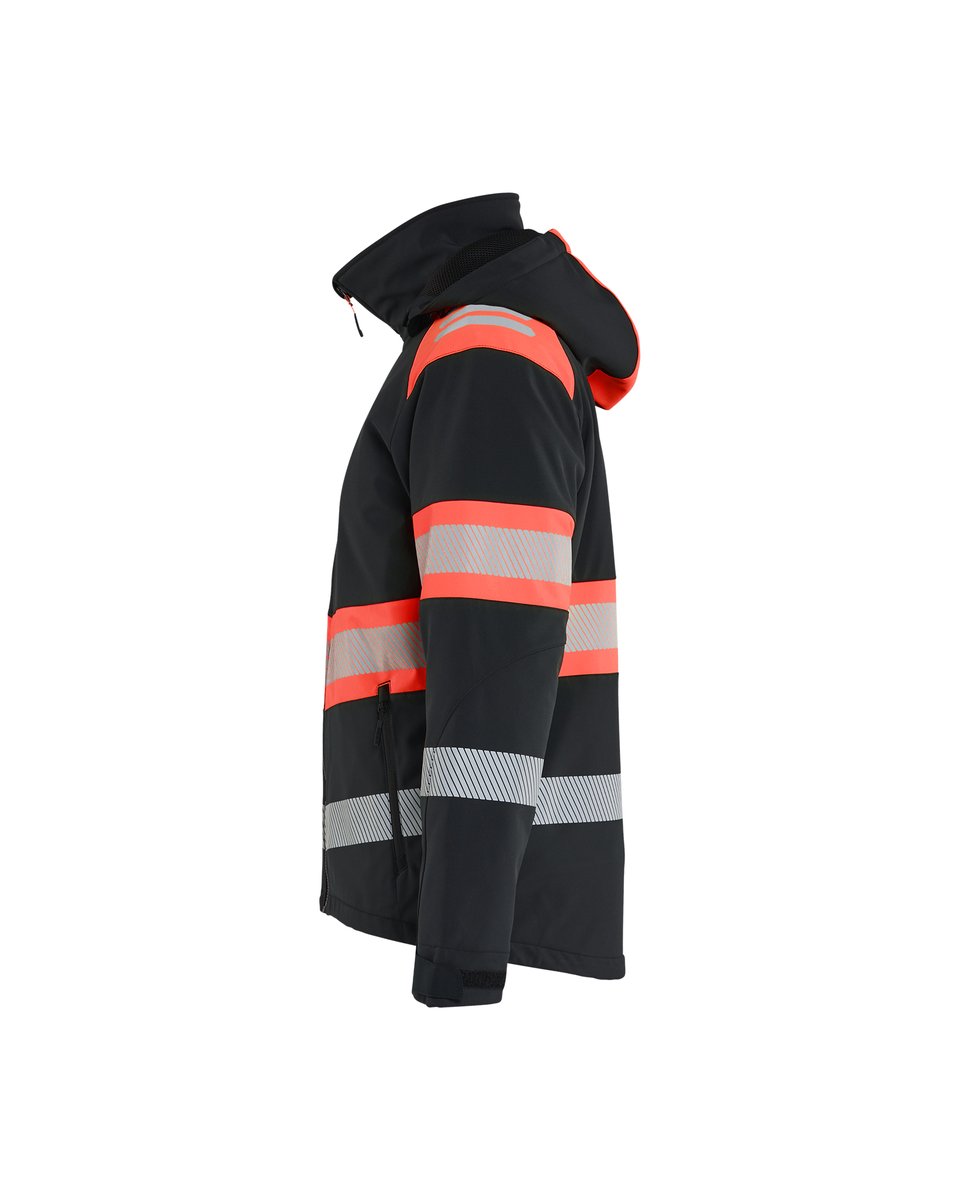 Blåkläder 4489 Lichtgewicht softshell jack gevoerd high vis - Zwart/High Vis Rood