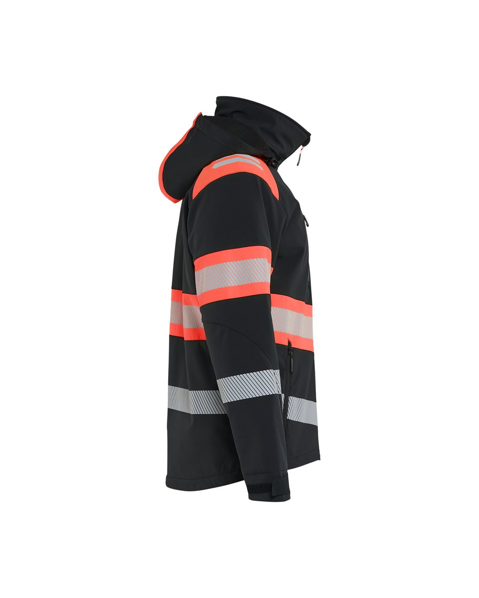 Blåkläder 4489 Lichtgewicht softshell jack gevoerd high vis - Zwart/High Vis Rood