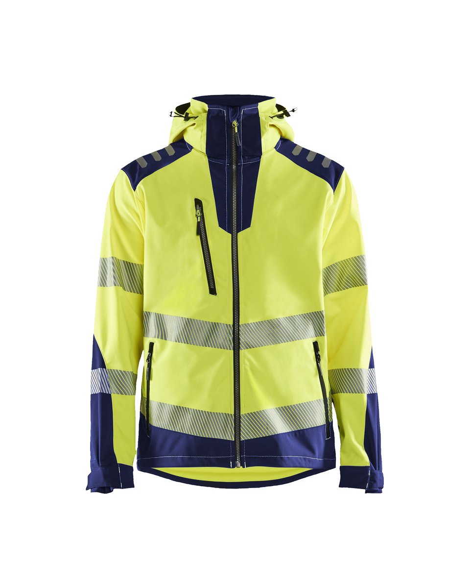 Blåkläder 4491 Softshell jack High Vis - High Vis Geel/Marineblauw