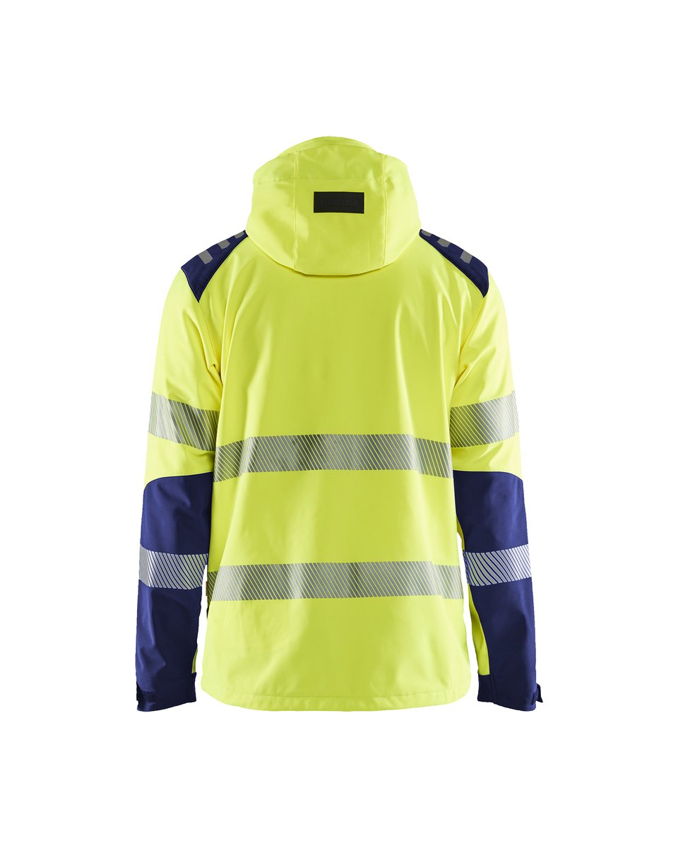 Blåkläder 4491 Softshell jack High Vis - High Vis Geel/Marineblauw