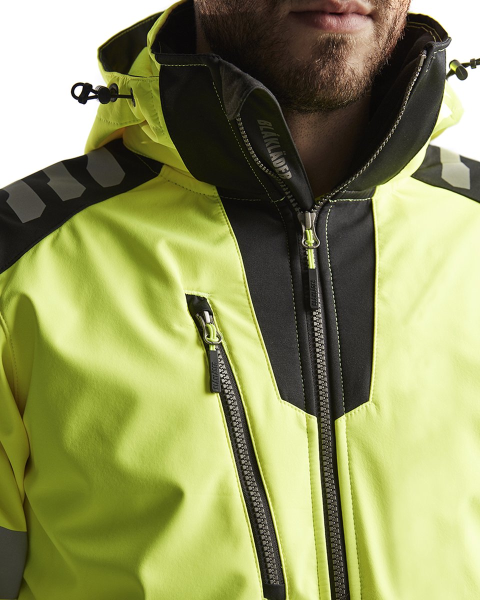 Blåkläder 4491 Softshell jack High Vis - High Vis Geel/Zwart