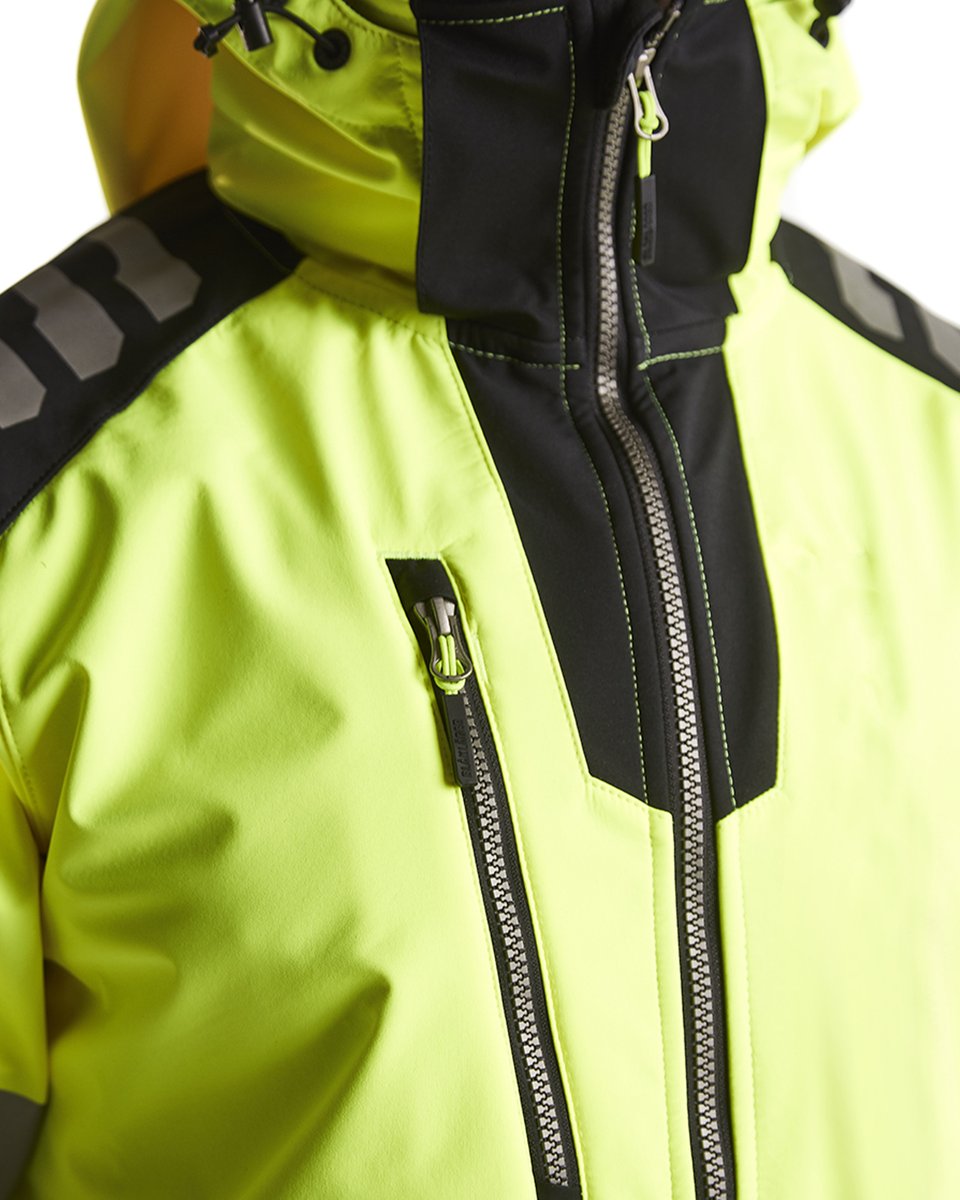 Blåkläder 4491 Softshell jack High Vis - High Vis Geel/Zwart