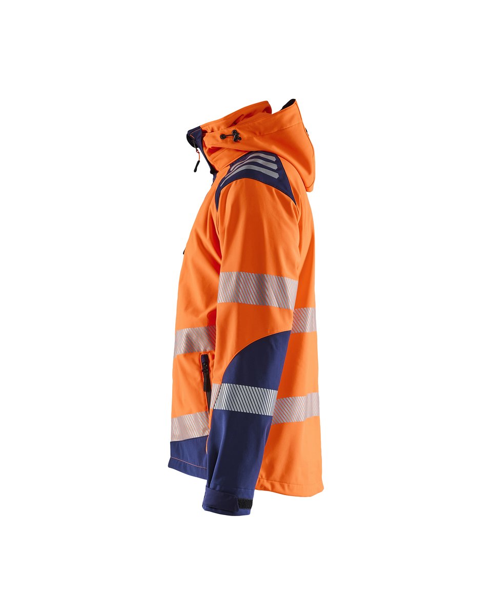 Blåkläder 4491 Softshell jack High Vis - High Vis Oranje/Marineblauw