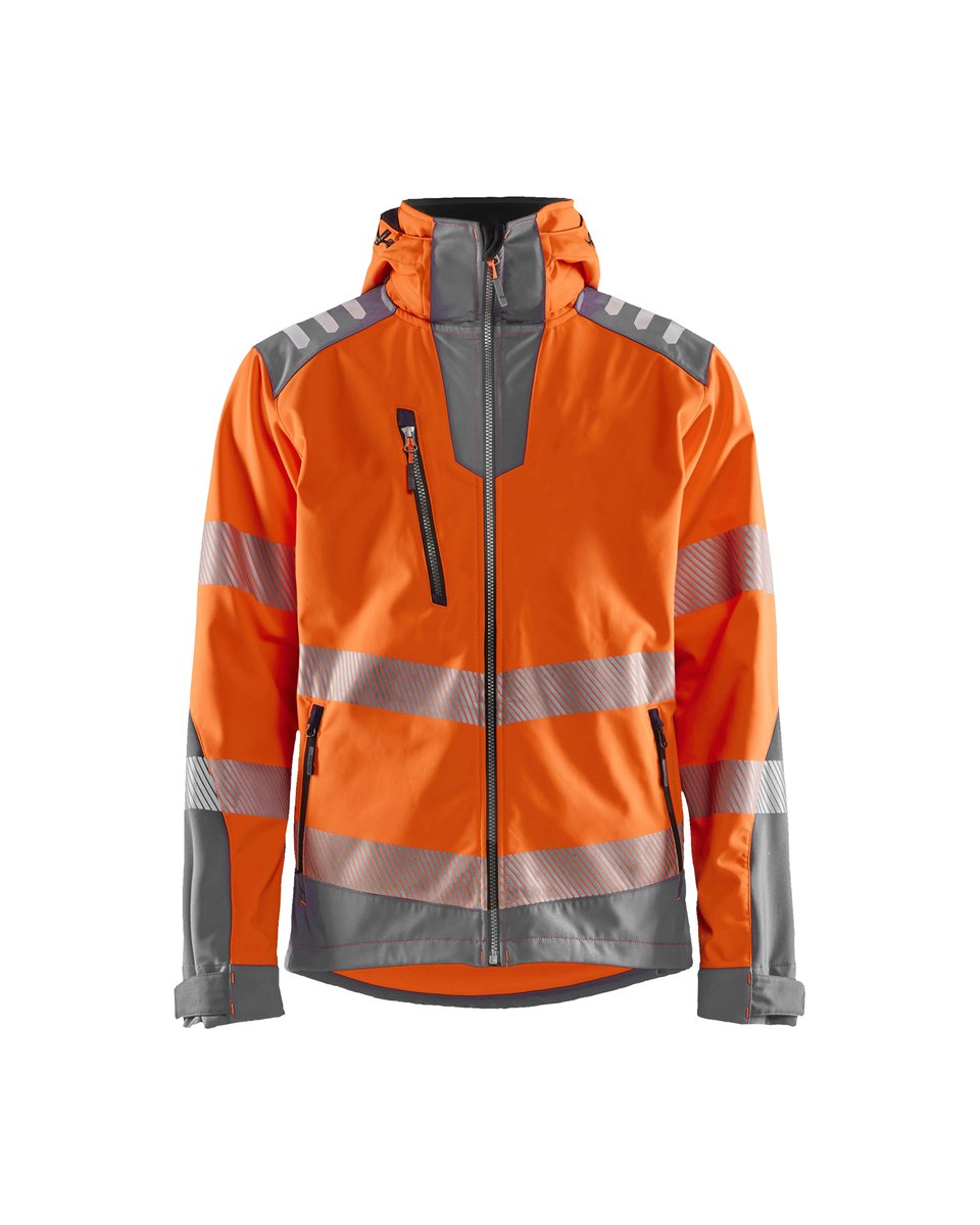 Blåkläder 4491 Softshell jack High Vis - High Vis Oranje/Medium grijs