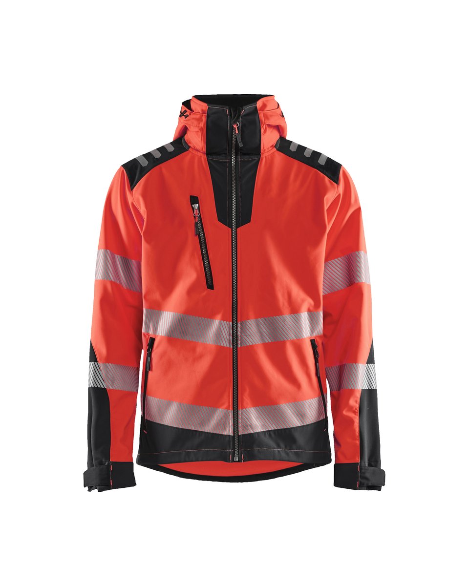 Blåkläder 4491 Softshell jack High Vis - High Vis Rood/Zwart