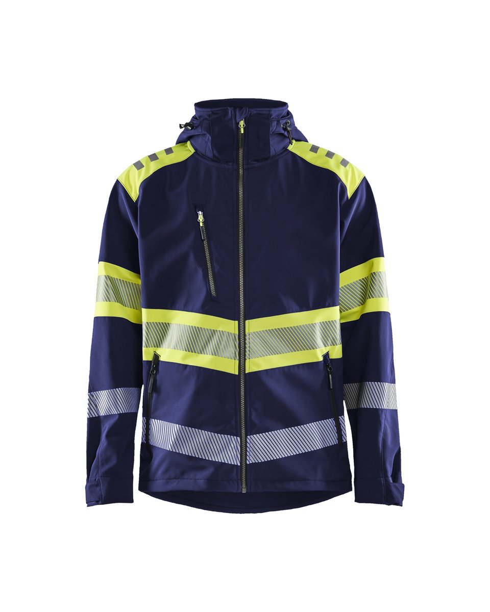 Blåkläder 4494 Softshell jack High Vis - Marine/High Vis Geel