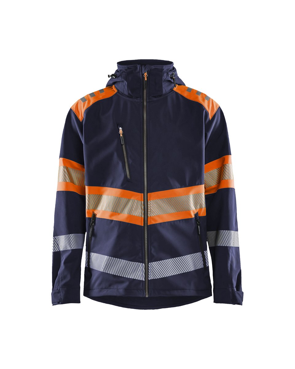 Blåkläder 4494 Softshell jack High Vis - Marineblauw/Oranje