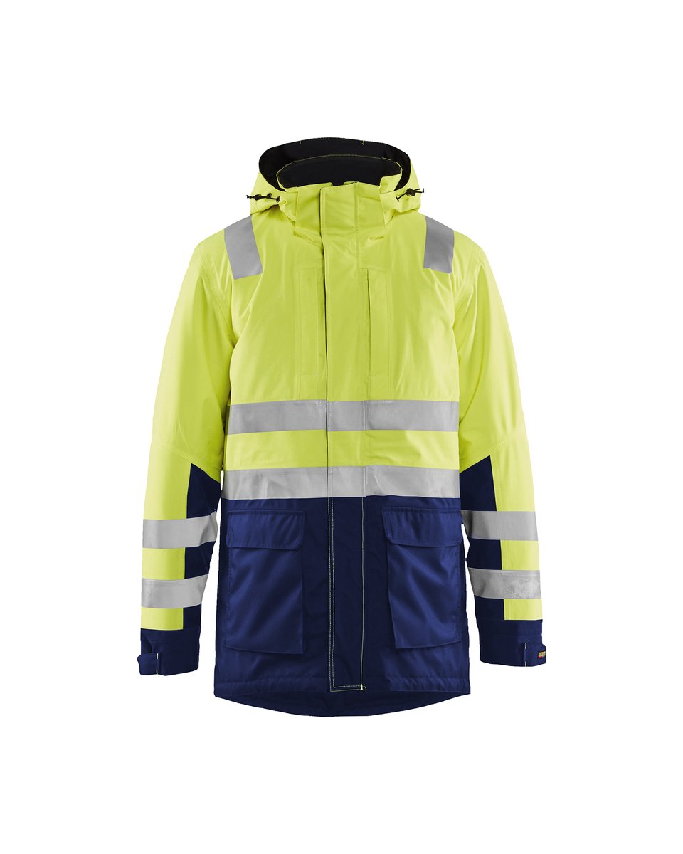 Blåkläder 4495 Winterparka High Vis - High Vis Geel/Marineblauw