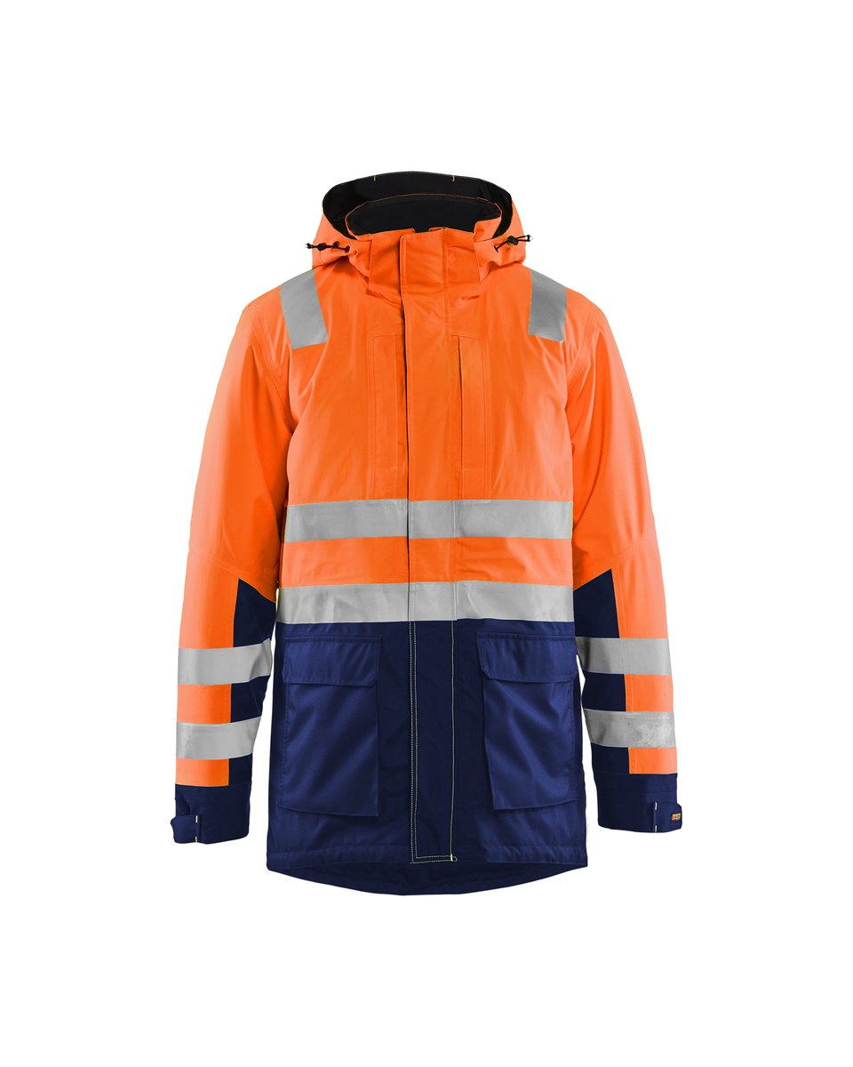 Blåkläder 4495 Winterparka High Vis - High Vis Oranje/Marineblauw