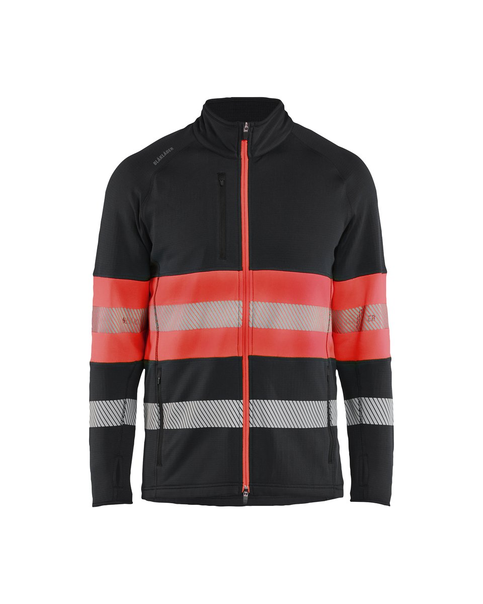 Blåkläder 4712 Fleecejack High Vis - Zwart/High Vis Rood