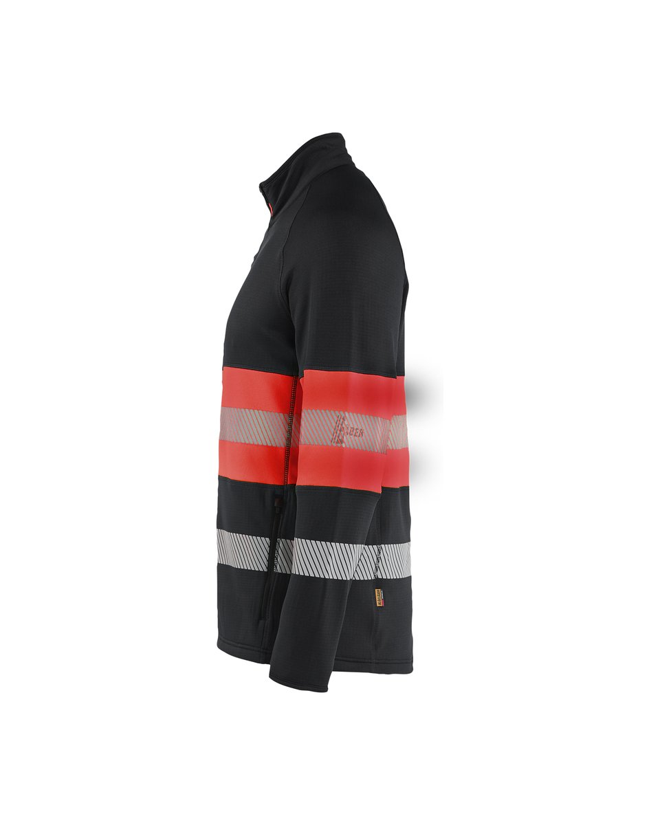 Blåkläder 4712 Fleecejack High Vis - Zwart/High Vis Rood