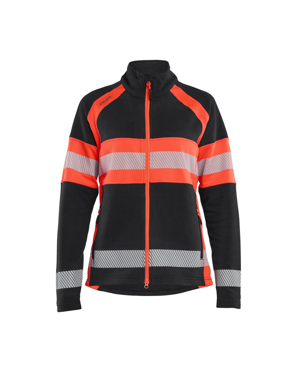 Blåkläder 4718 Dames Microfleecevest High Vis - Zwart/High Vis Rood