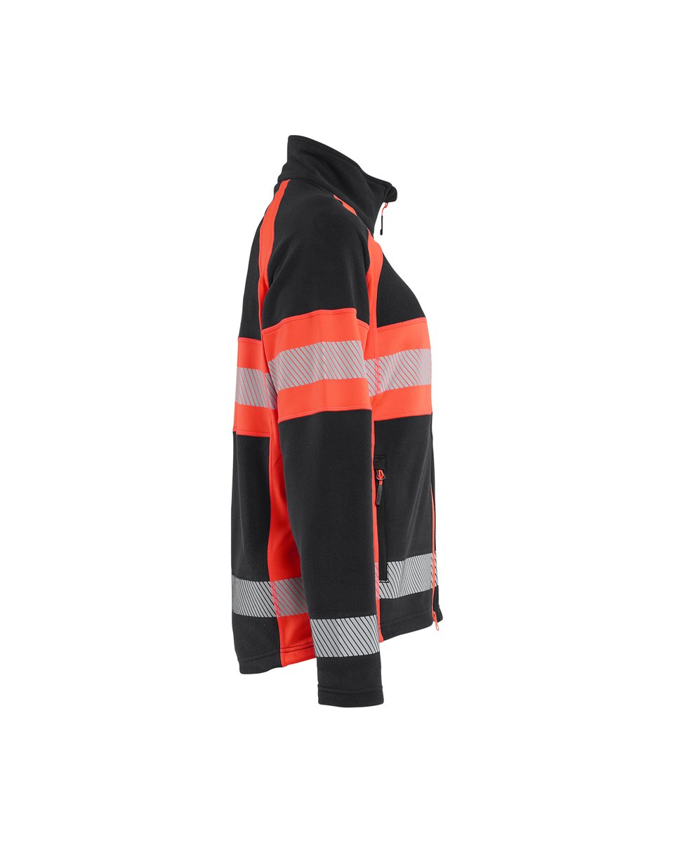 Blåkläder 4718 Dames Microfleecevest High Vis - Zwart/High Vis Rood