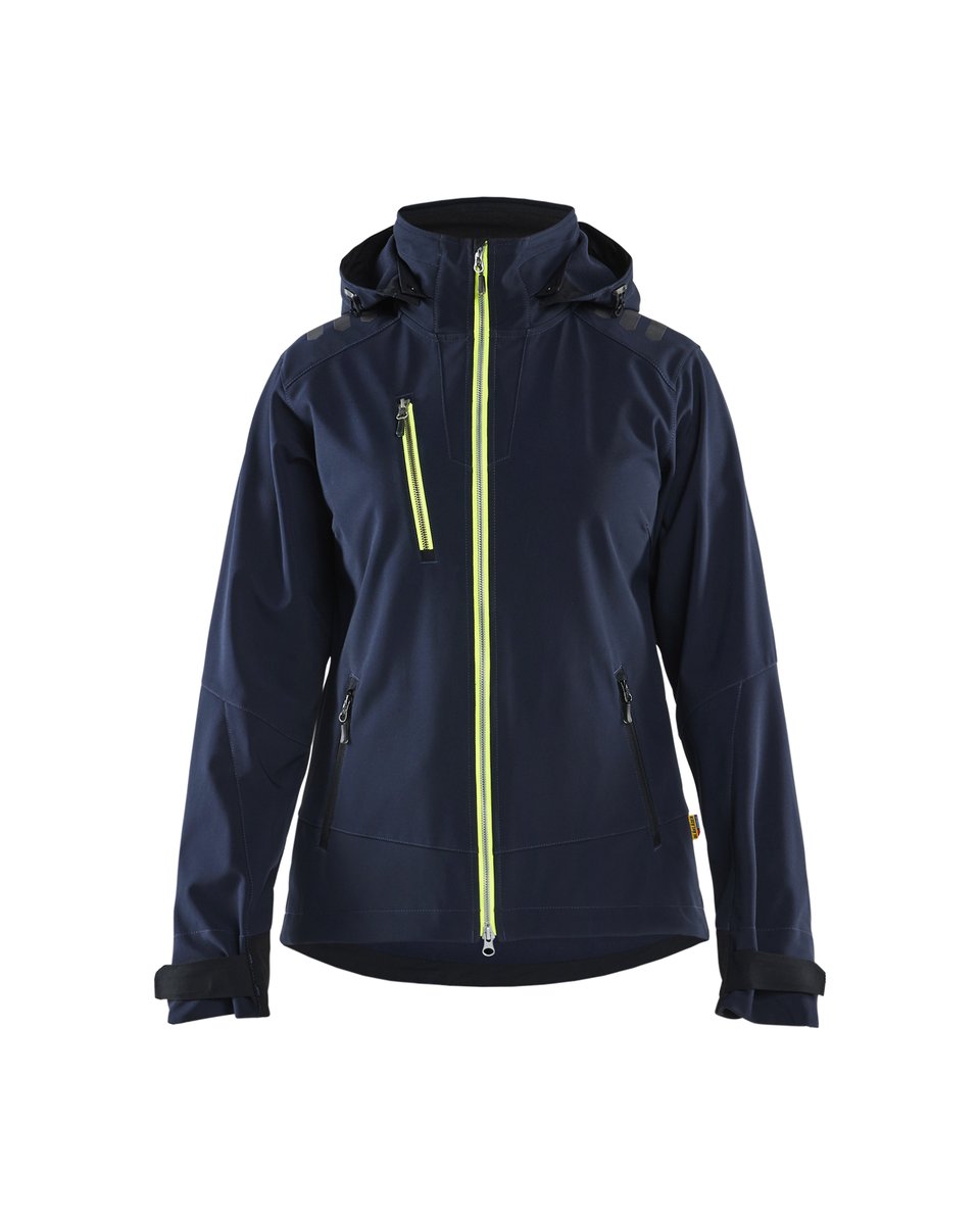 Blåkläder 4719 Dames softshell jack - Donker marineblauw/High Vis Geel