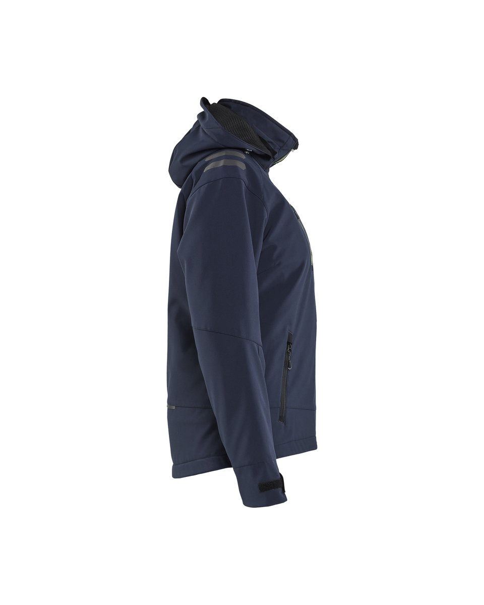 Blåkläder 4751 Dames Lichtgewicht softshell jack gevoerd - Donker marineblauw/High Vis Geel
