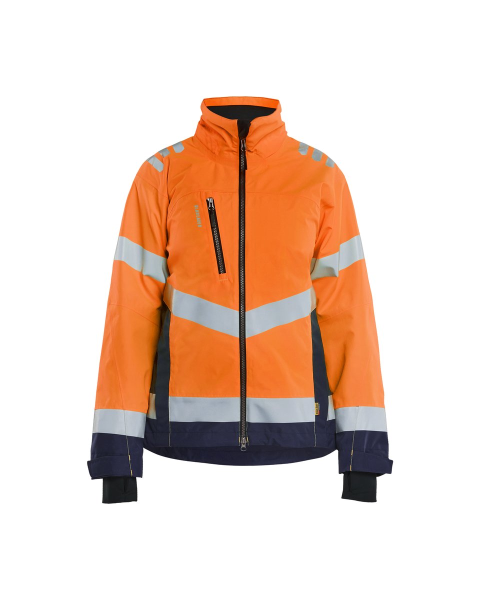Blåkläder 4761 Dames Shell Jack High Vis - High Vis Oranje/Marineblauw