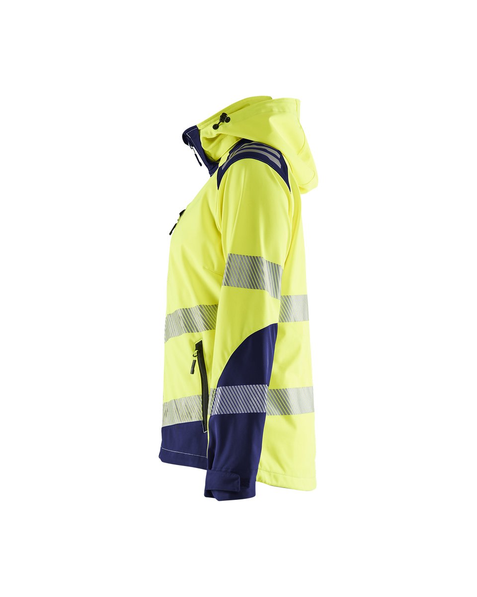 Blåkläder 4791 Dames Softshell jack High Vis - High Vis Geel/Marineblauw
