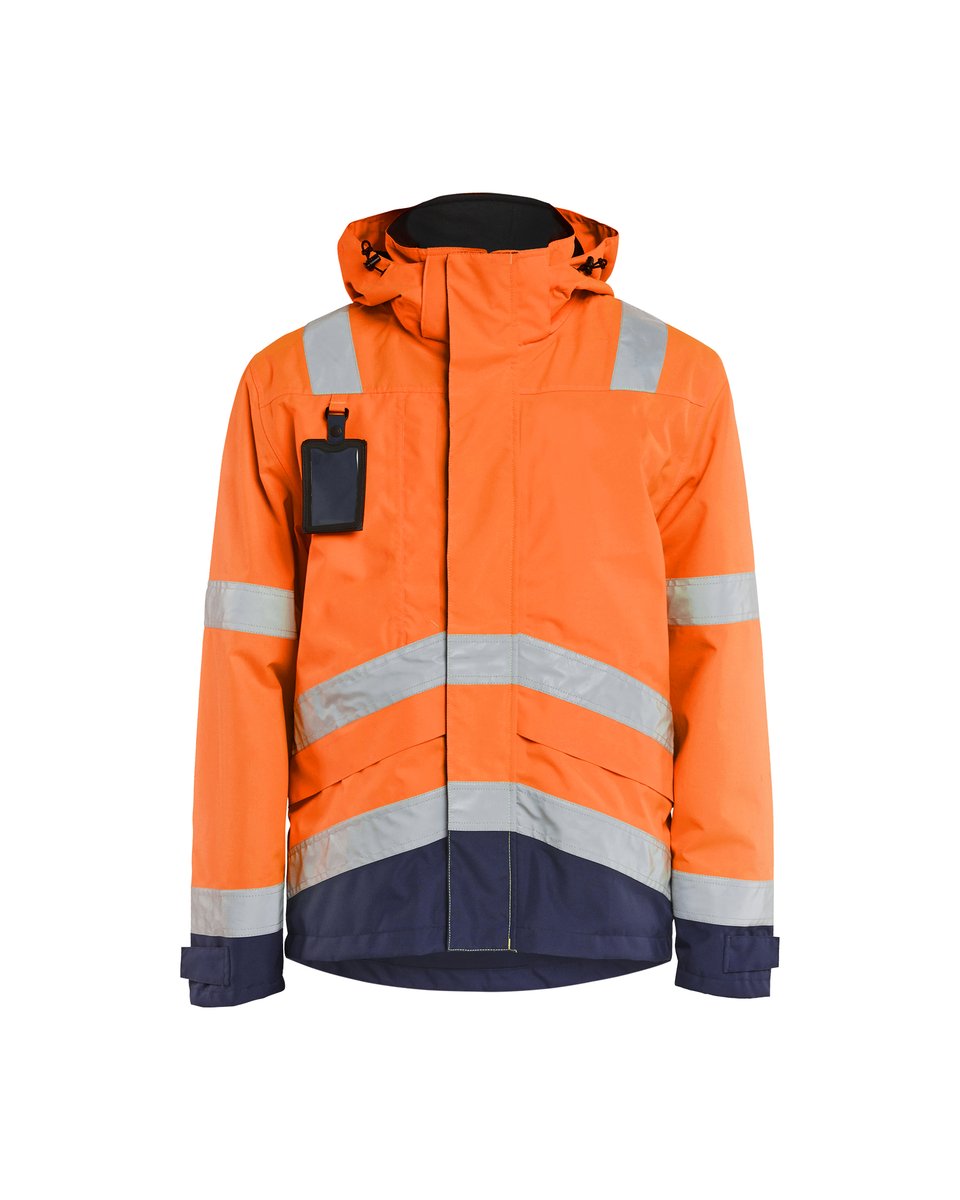 Blåkläder 4837 Shell Jack. Ongevoerd High Vis - High Vis Oranje/Marineblauw