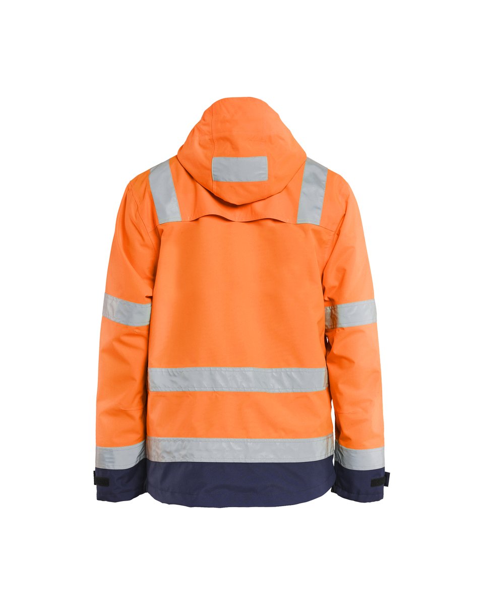 Blåkläder 4837 Shell Jack. Ongevoerd High Vis - High Vis Oranje/Marineblauw