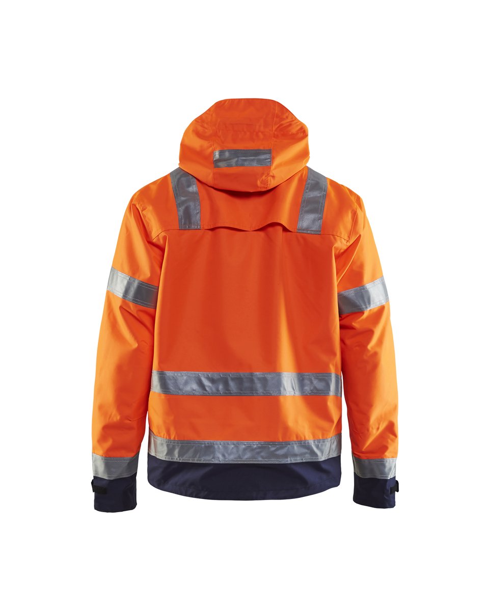 Blåkläder 4837 Shell Jack. Ongevoerd High Vis - High Vis Oranje/Marineblauw