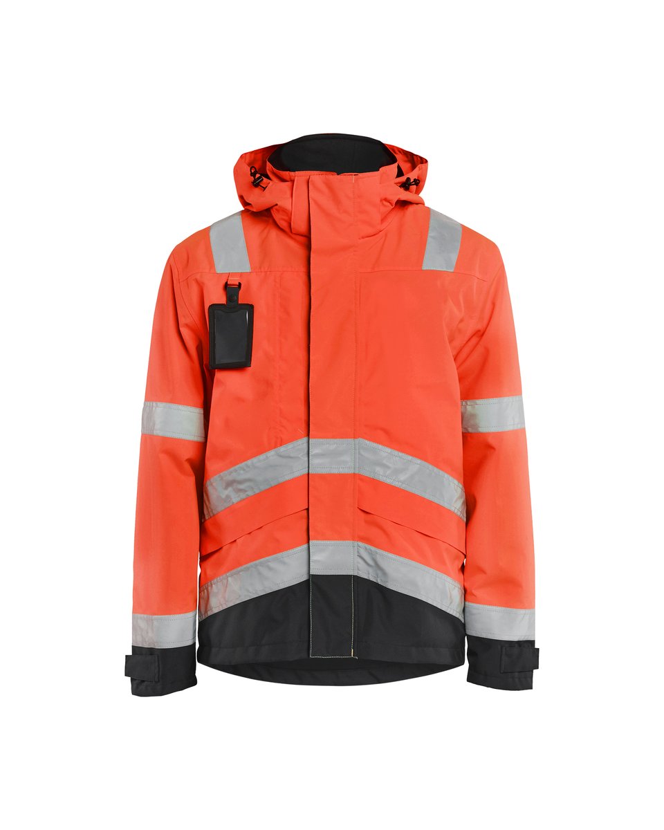 Blåkläder 4837 Shell Jack. Ongevoerd High Vis - High Vis Rood/Zwart