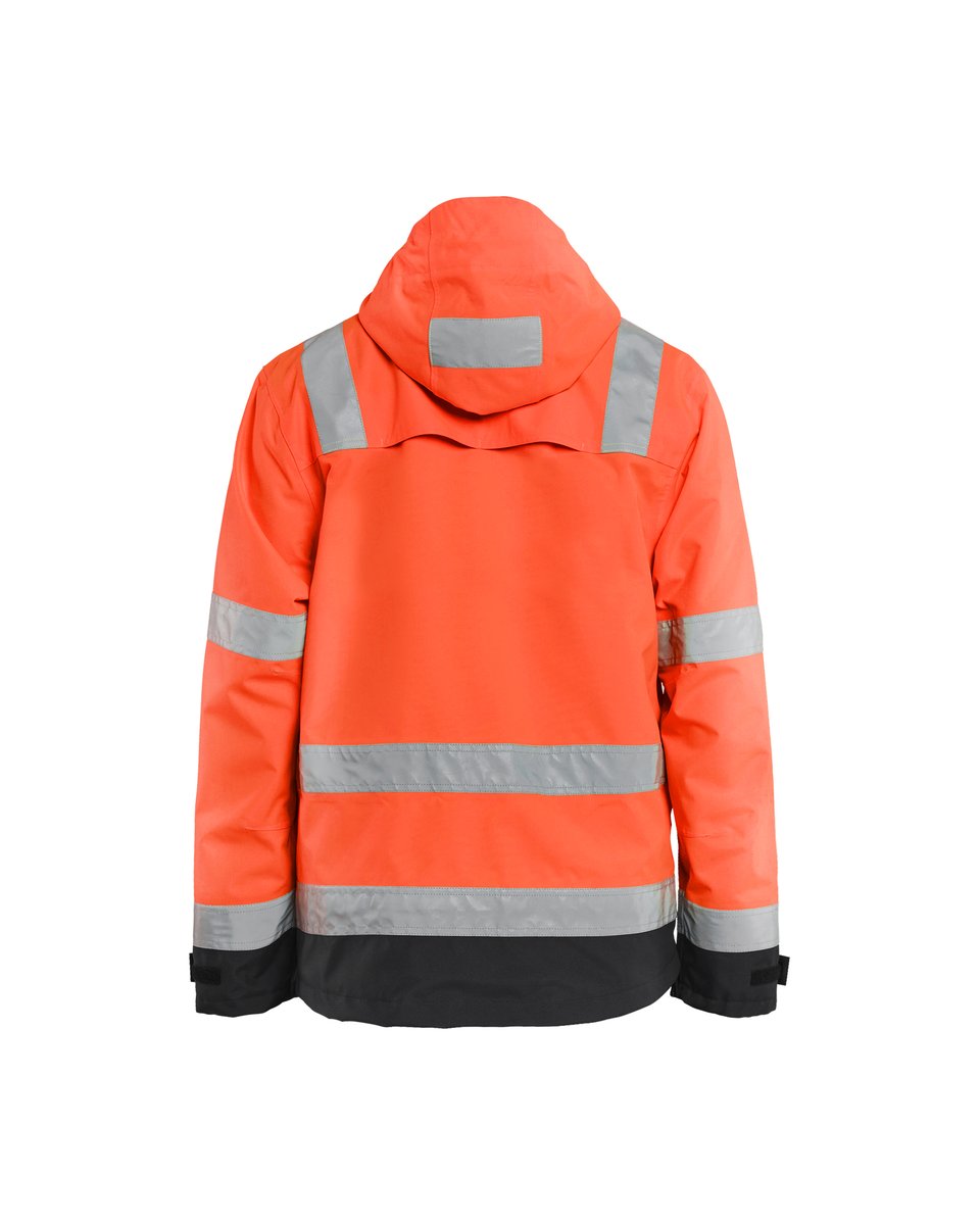Blåkläder 4837 Shell Jack. Ongevoerd High Vis - High Vis Rood/Zwart
