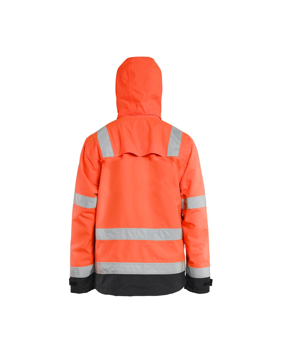 Blåkläder 4837 Shell Jack. Ongevoerd High Vis - High Vis Rood/Zwart