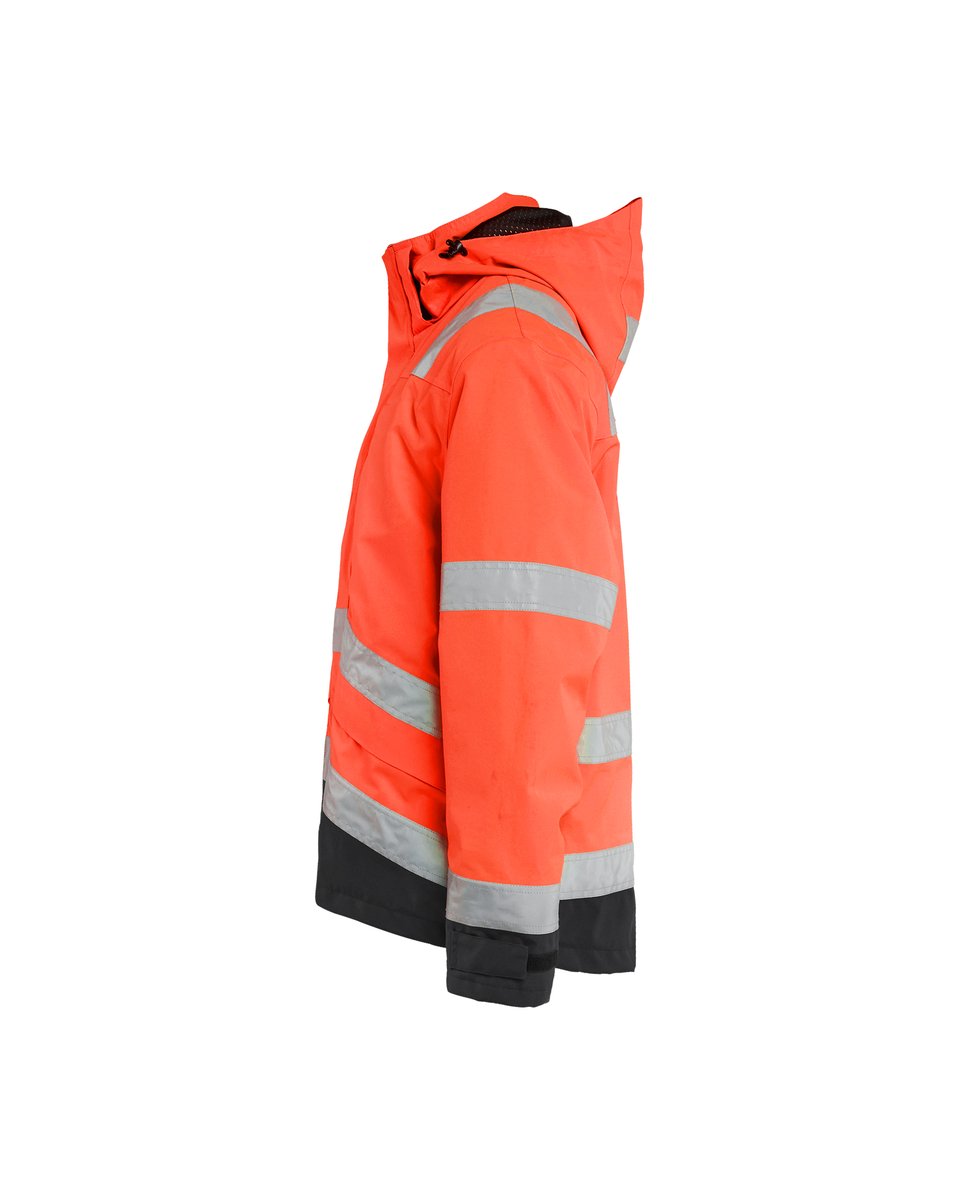 Blåkläder 4837 Shell Jack. Ongevoerd High Vis - High Vis Rood/Zwart