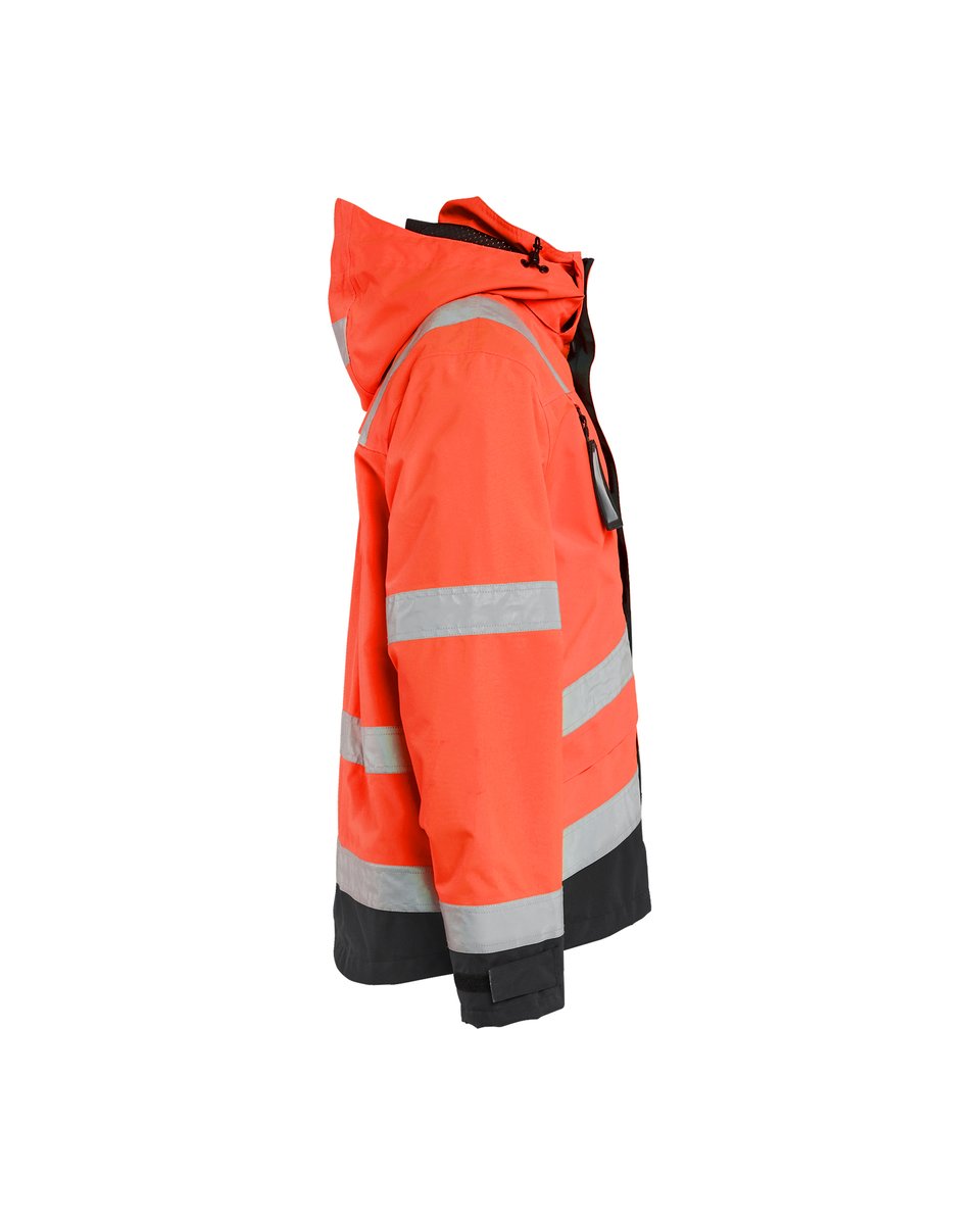 Blåkläder 4837 Shell Jack. Ongevoerd High Vis - High Vis Rood/Zwart
