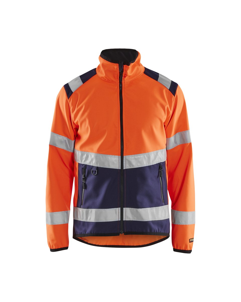 Blåkläder 4877 Softshell jack High Vis - High Vis Oranje/Marineblauw