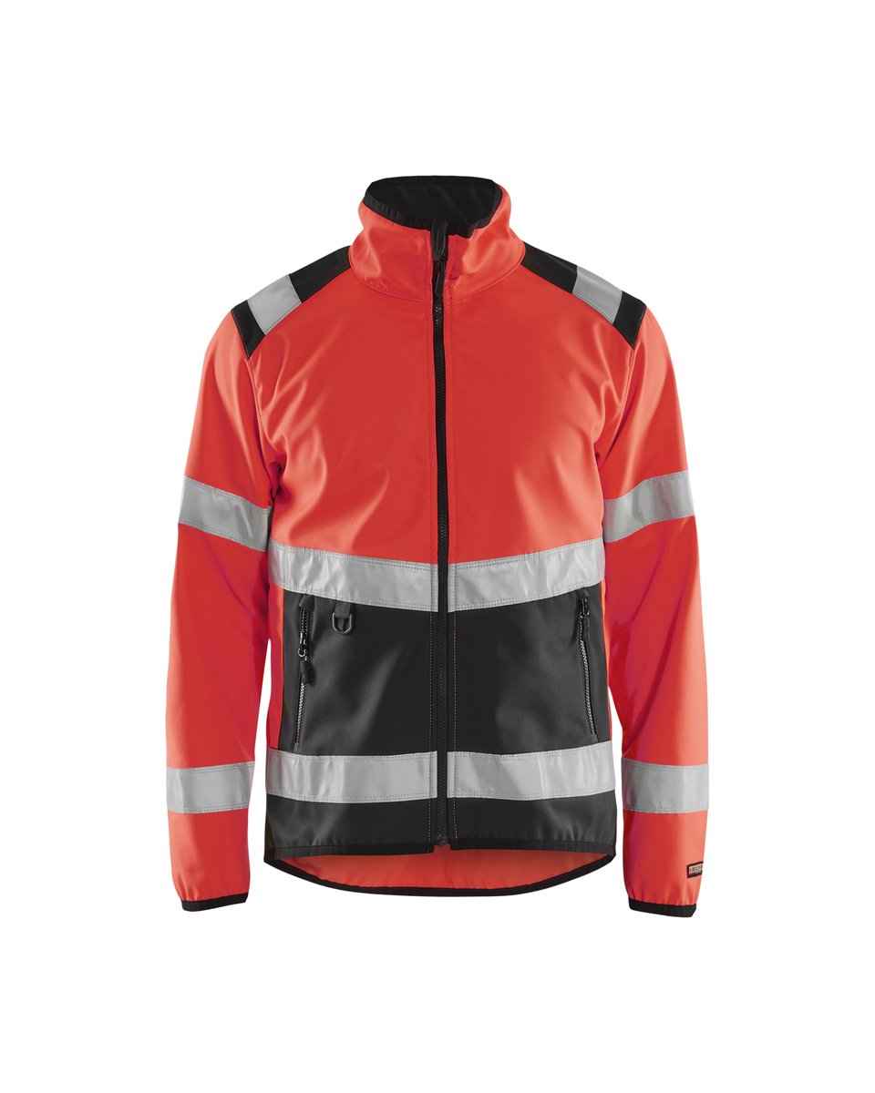 Blåkläder 4877 Softshell jack High Vis - High Vis Rood/Zwart