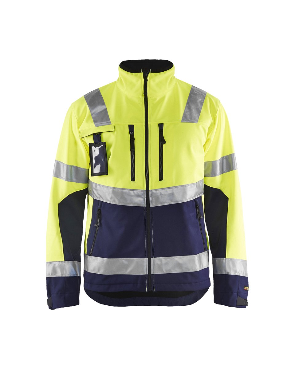 Blåkläder 4900 Softshell jack High Vis - High Vis Geel/Marineblauw
