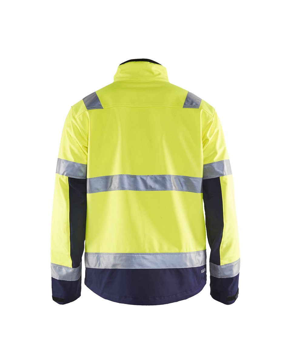 Blåkläder 4900 Softshell jack High Vis - High Vis Geel/Marineblauw