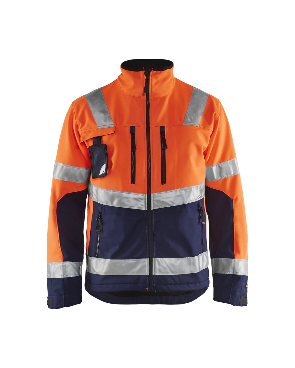 Blåkläder 4900 Softshell jack High Vis - High Vis Oranje/Marineblauw