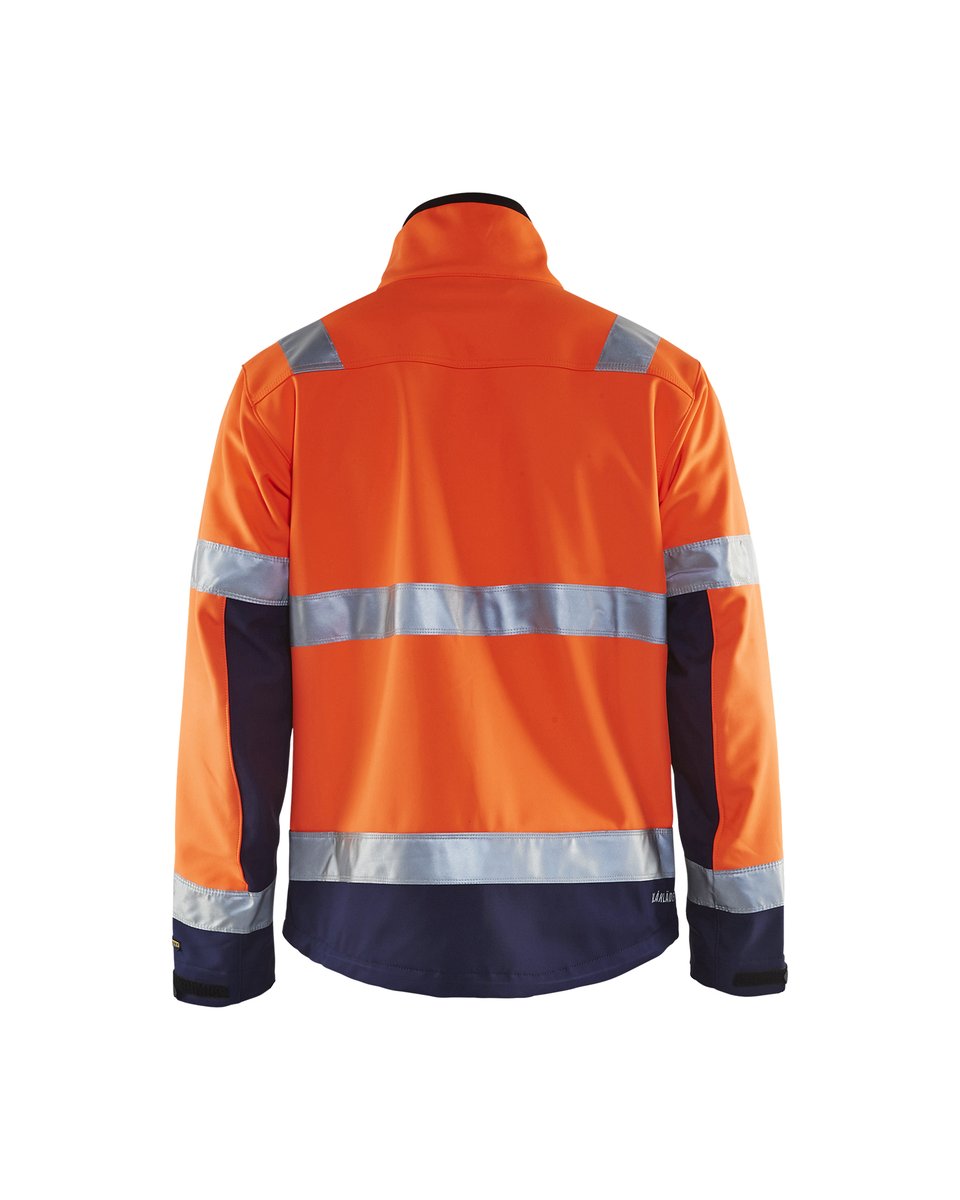 Blåkläder 4900 Softshell jack High Vis - High Vis Oranje/Marineblauw