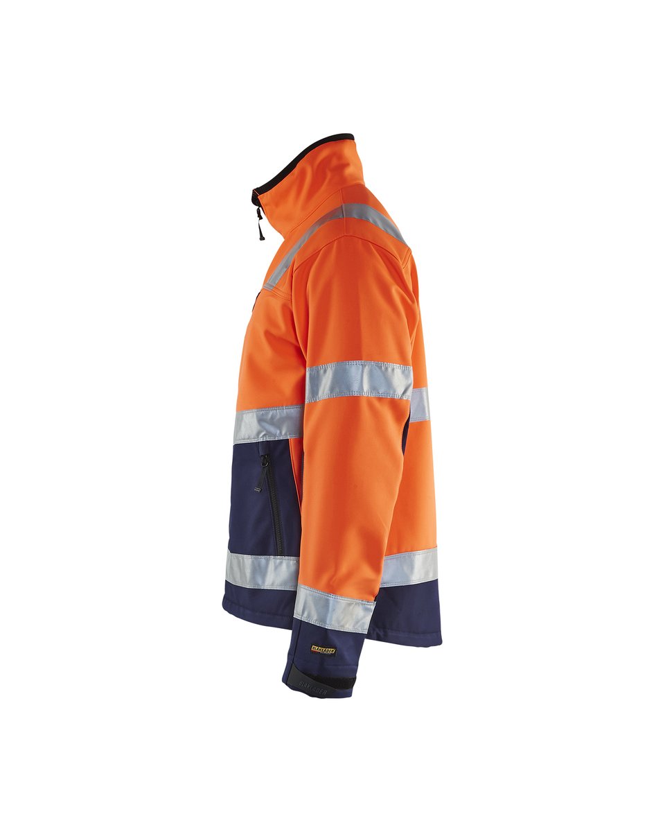 Blåkläder 4900 Softshell jack High Vis - High Vis Oranje/Marineblauw