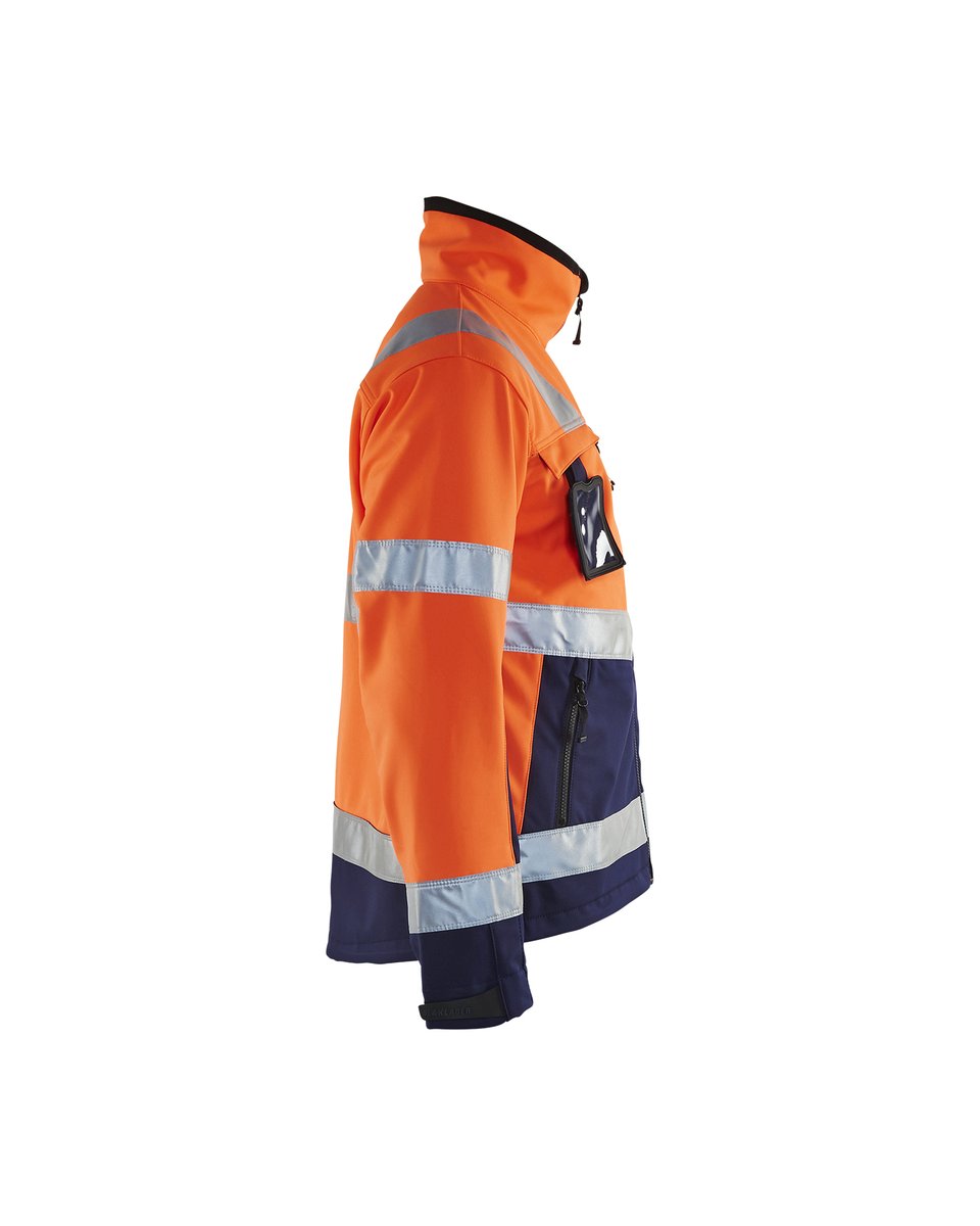 Blåkläder 4900 Softshell jack High Vis - High Vis Oranje/Marineblauw