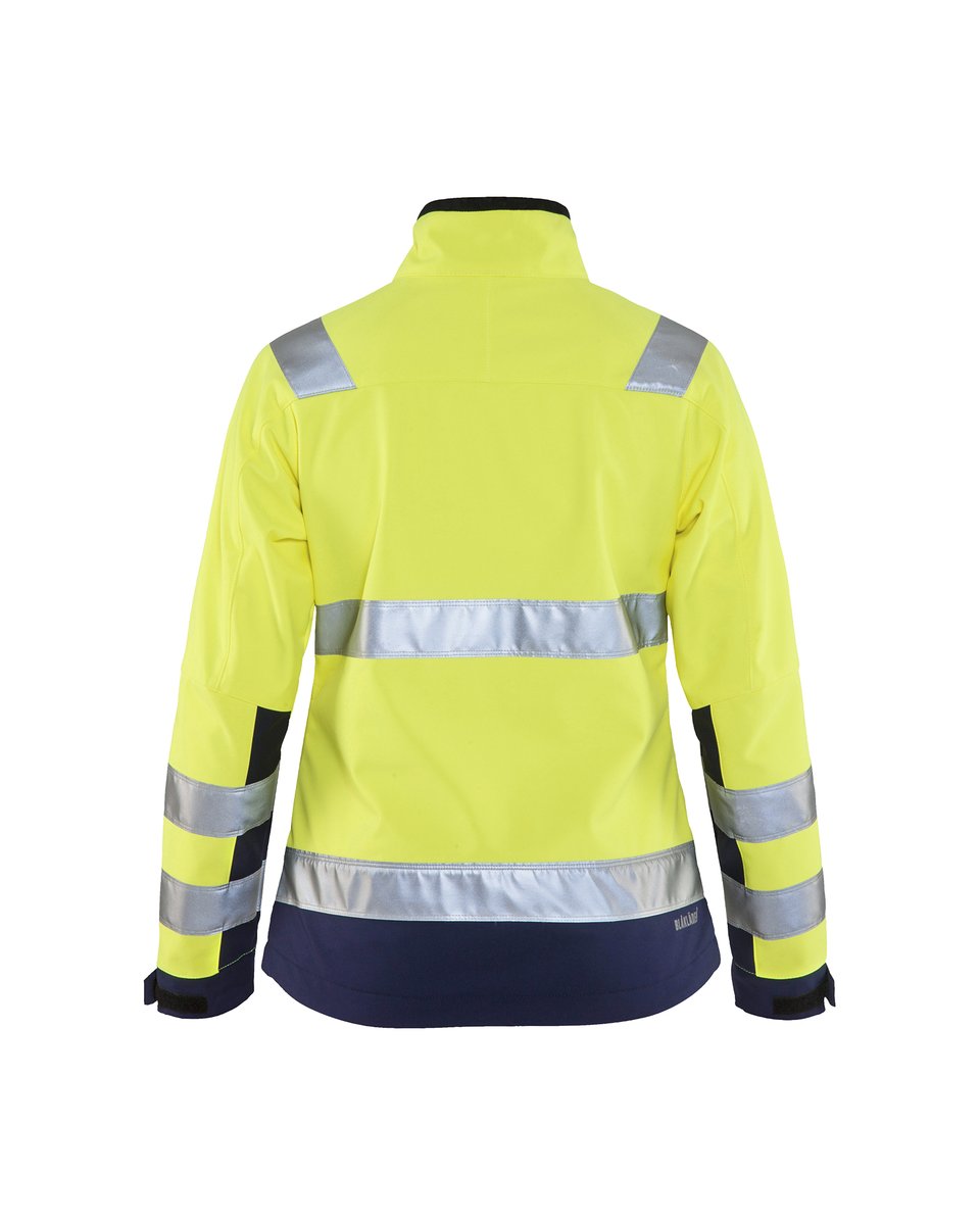 Blåkläder 4902 Dames Softshell jack High Vis - High Vis Geel/Marineblauw