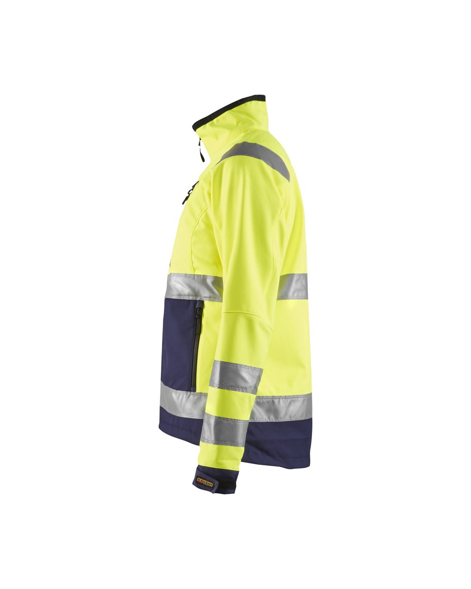 Blåkläder 4902 Dames Softshell jack High Vis - High Vis Geel/Marineblauw