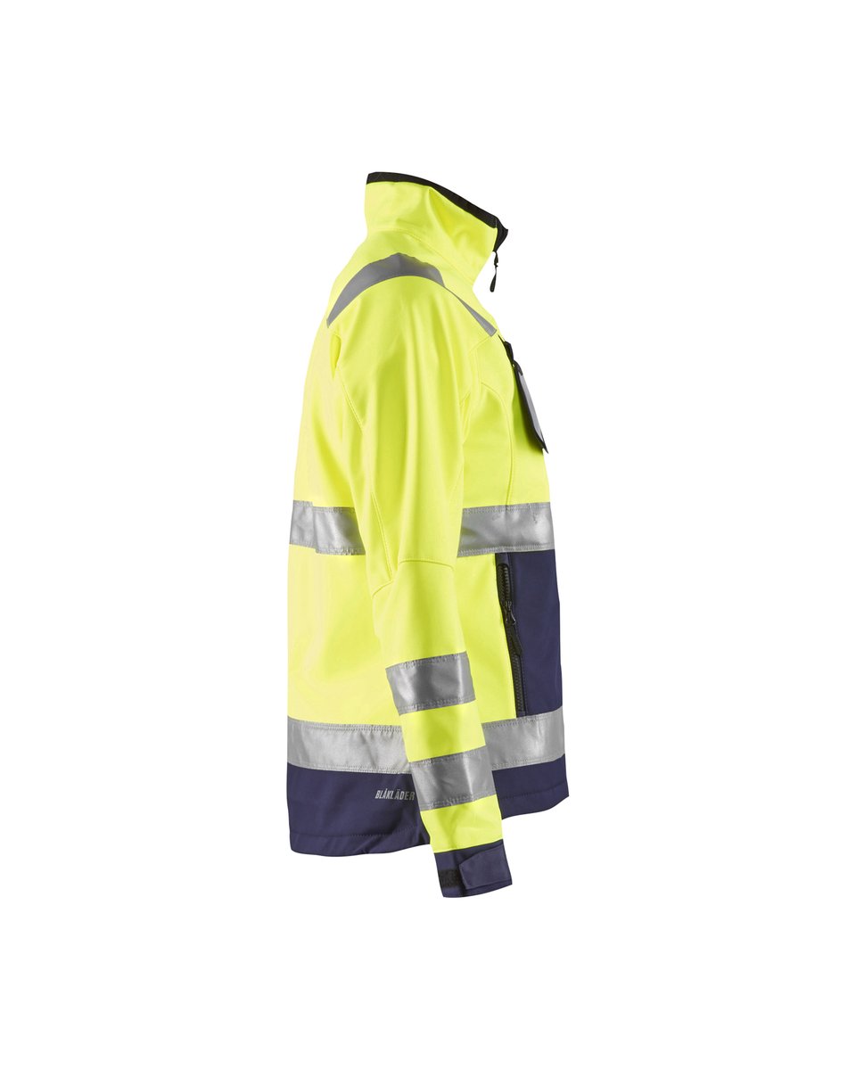 Blåkläder 4902 Dames Softshell jack High Vis - High Vis Geel/Marineblauw