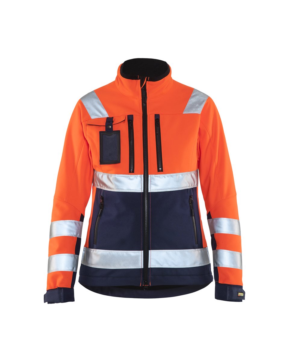 Blåkläder 4902 Dames Softshell jack High Vis - High Vis Oranje/Marineblauw