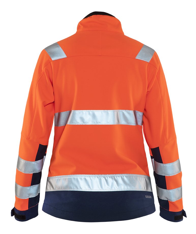 Blåkläder 4902 Dames Softshell jack High Vis - High Vis Oranje/Marineblauw