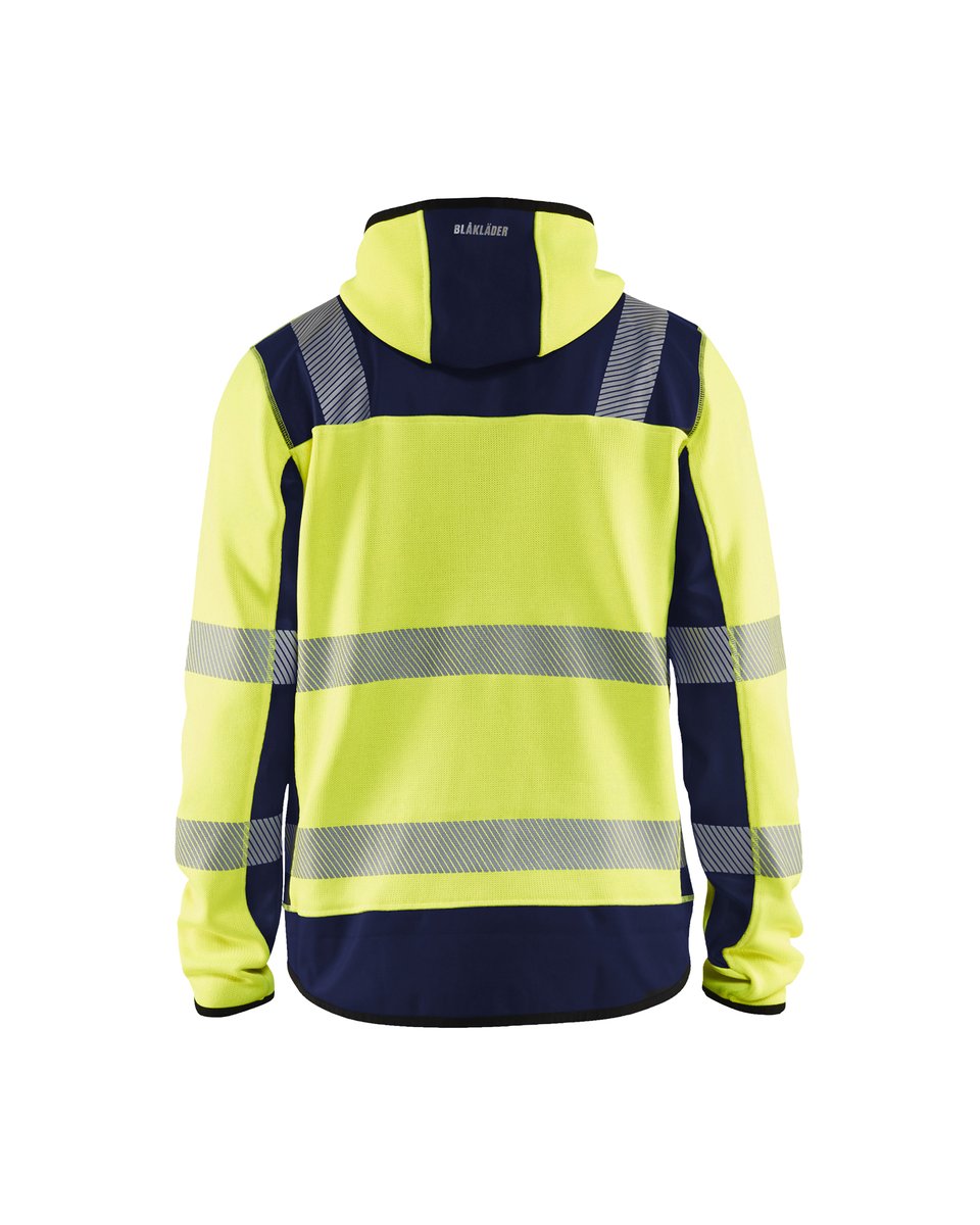 Blåkläder 4923 Gebreid vest met capuchon High Vis - High Vis Geel/Marineblauw