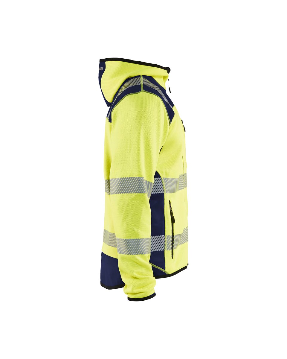 Blåkläder 4923 Gebreid vest met capuchon High Vis - High Vis Geel/Marineblauw