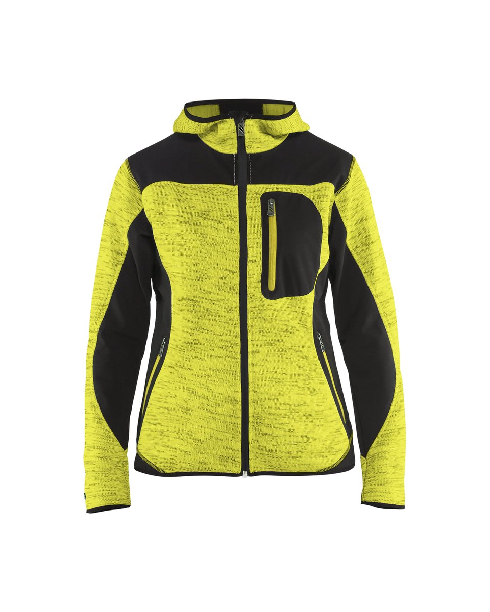 Blåkläder 4931 Dames gebreid vest met softshell - High Vis Geel/Zwart
