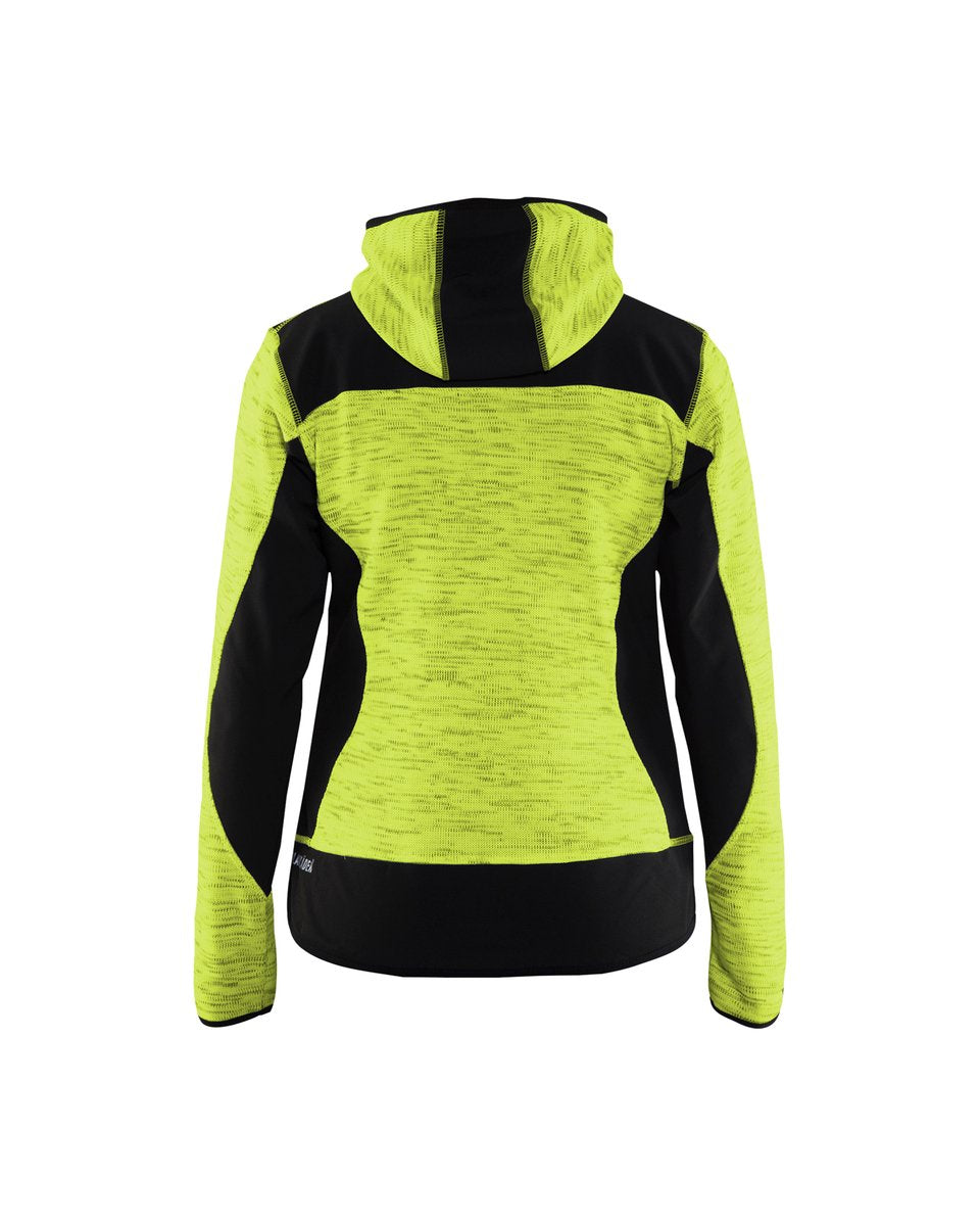 Blåkläder 4931 Dames gebreid vest met softshell - High Vis Geel/Zwart