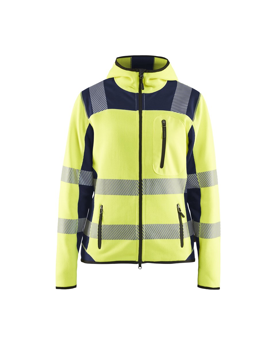 Blåkläder 4967 Dames gebreid vest High Vis - High Vis Geel/Marineblauw