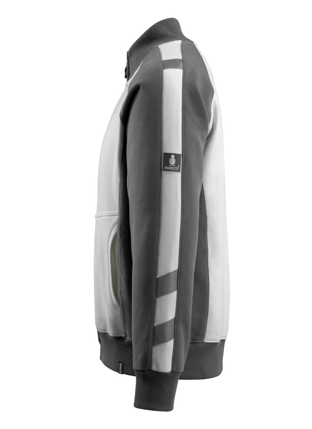 MASCOT® Unique Sweatshirt met rits – Wit/Donkerantraciet