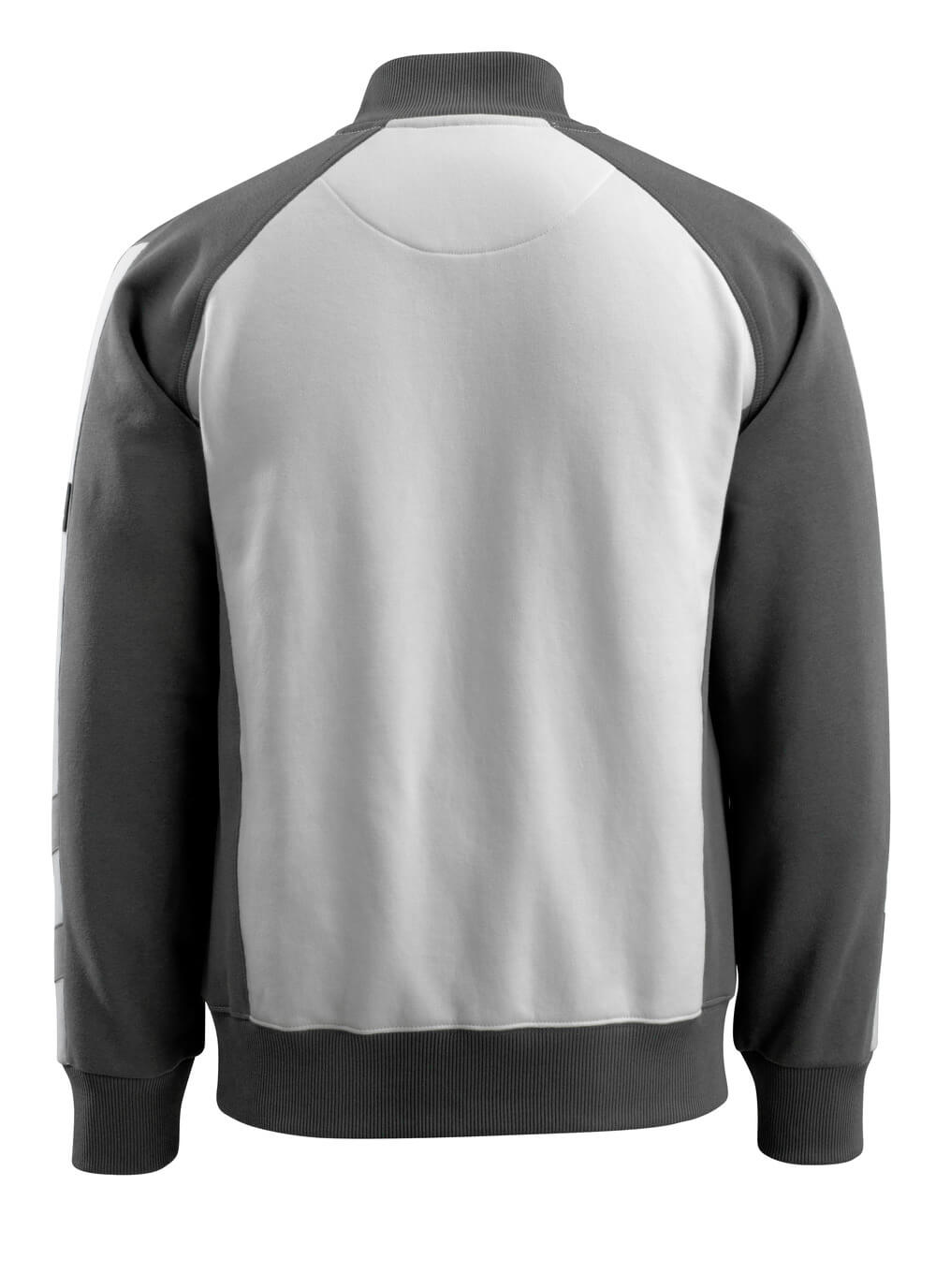 MASCOT® Unique Sweatshirt met rits – Wit/Donkerantraciet