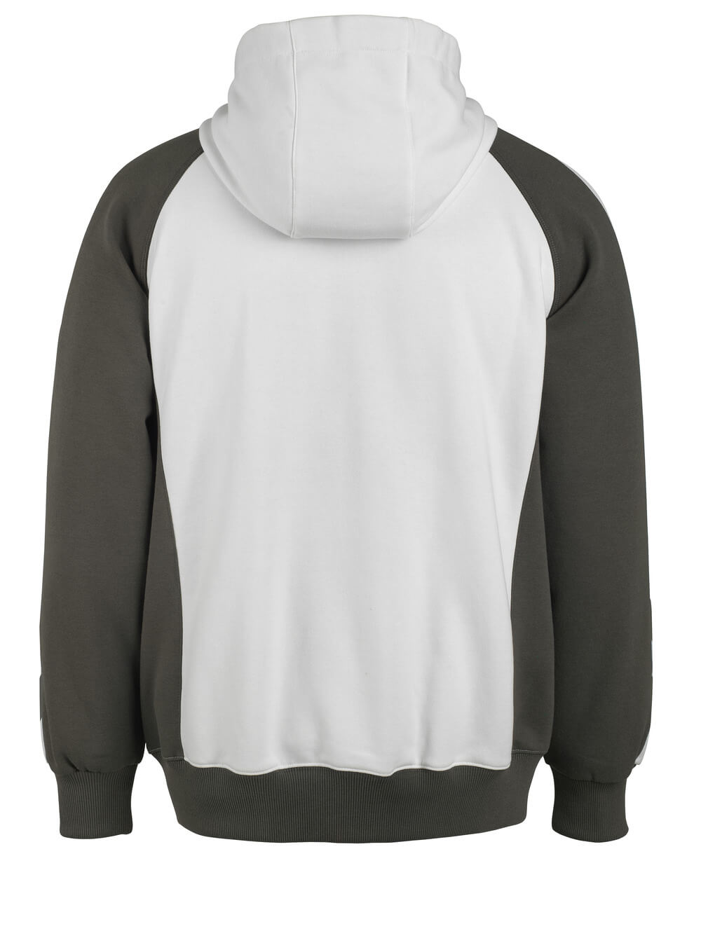 MASCOT® Unique Capuchontrui met rits – Wit/Donkerantraciet